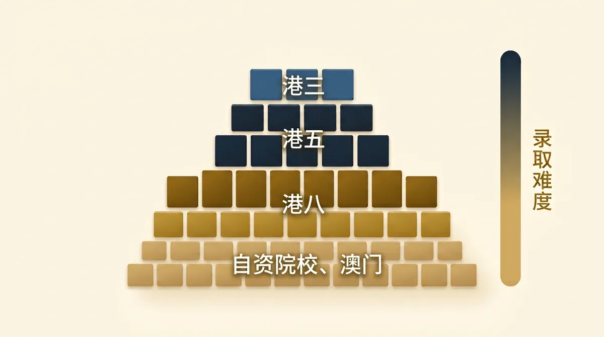香港院校四个梯队示意图